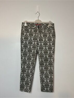 CARTONNIER (Anthropologie) "CHARLIE" Damask All-over print Ankle pants. Size 4